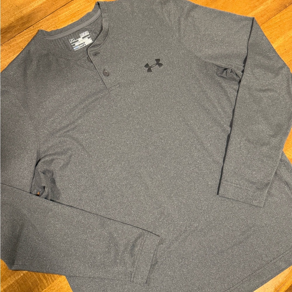 Under Armour Men's Charcoal Long Sleeve Henley